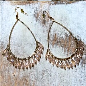 Nicole Miller New York Teardrop AB Crystal Earrings